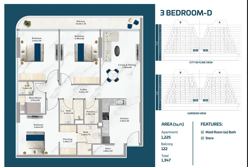 3 bedroom Apartment - Floor 3