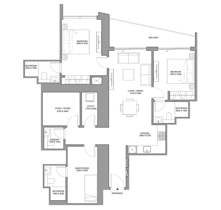 2 bedroom - Floor 1