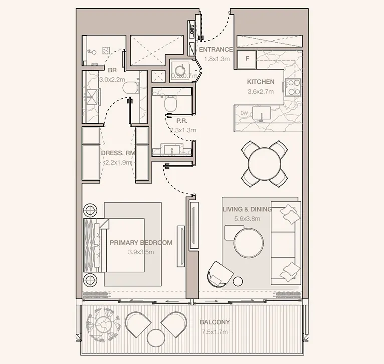 1 bedroom - Floor 1