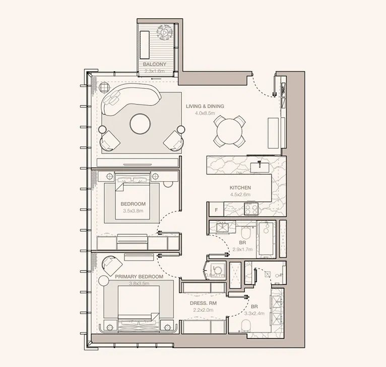 2 bedroom - Floor 1