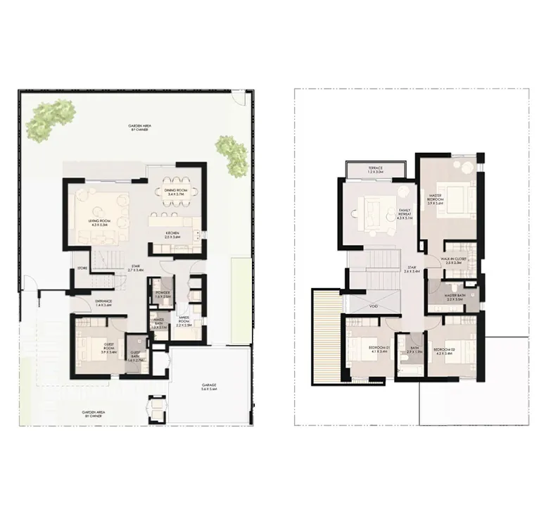 3 bedroom Villa - Floor 1